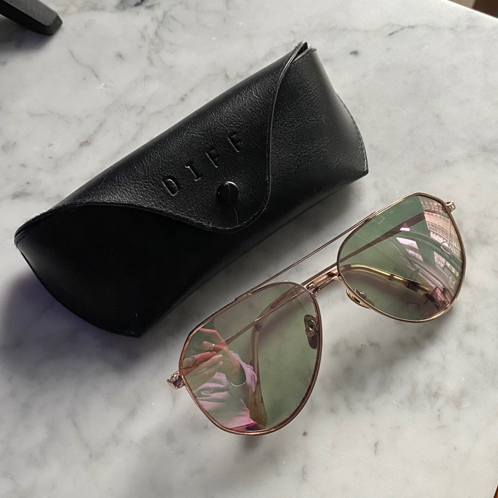 Diff Eyewear Sunglasses Dash 61mm Gradient Polarized Aviator - Picture 3 of 8